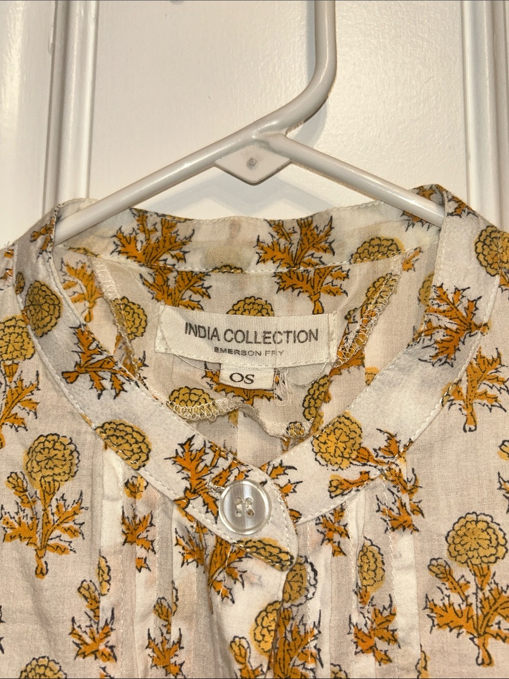 Emerson Fry Little Marigolds Mandarin Collar Organic Top - Picture 7 of 14